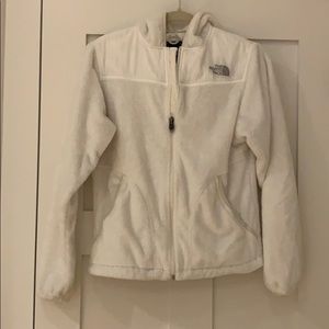 Size Medium soft white North Face zip up